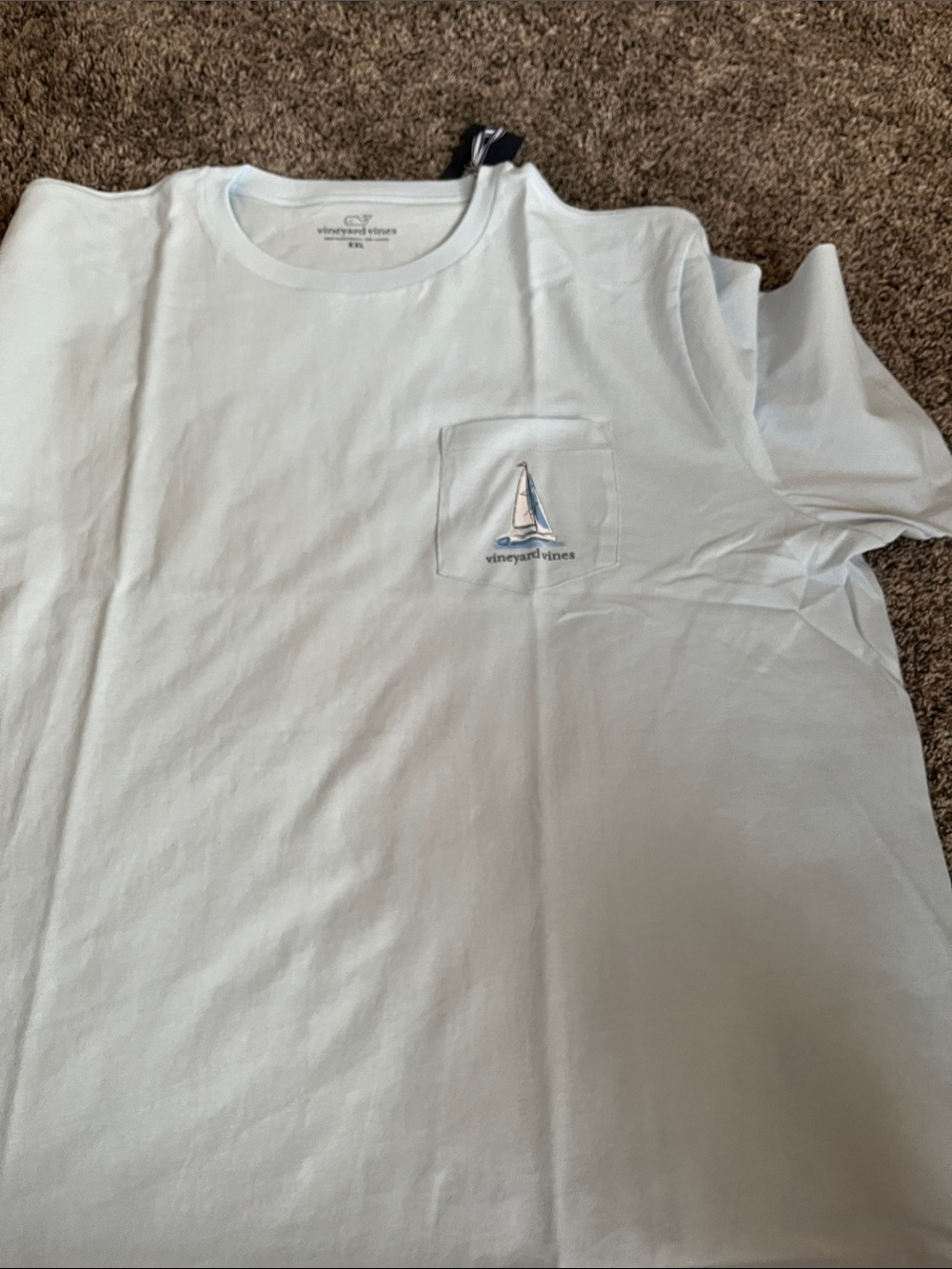 Vineyard Vines light blue Tee with Sailboat Sunset Graphic! New. XXL! - Picture 7 of 8